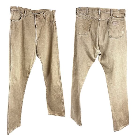 VTG Wrangler Jeans Mens 38x36 Cowboy Cut Tan Western Rodeo 13MWZTN - Picture 2 of 7